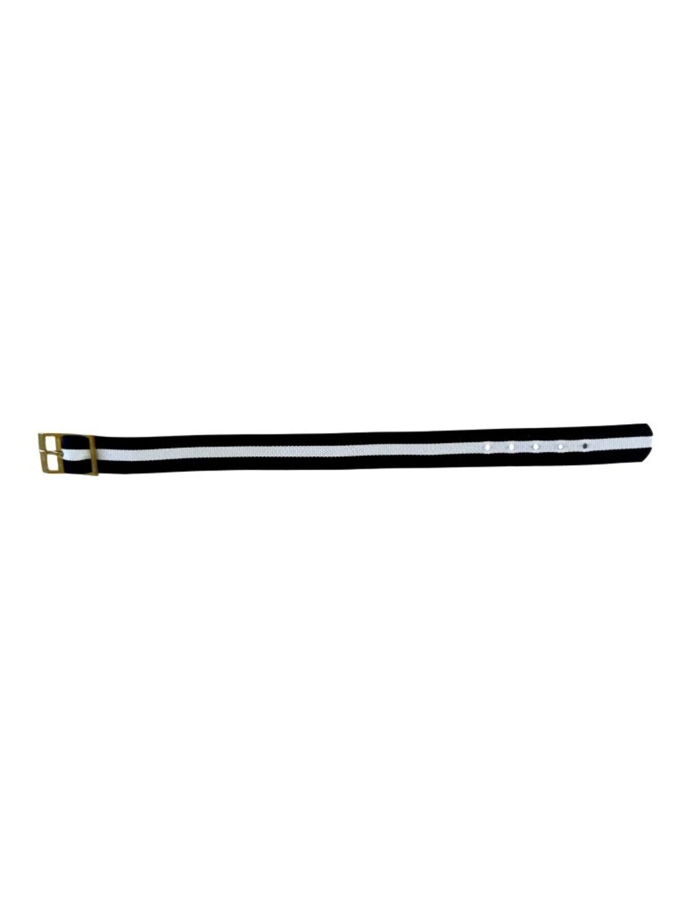 Vintage Striped Perlon Single Pass Field Watch Band 1960s-70s Black, White